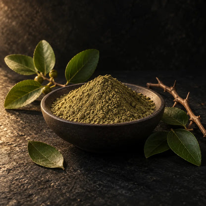 Sidr leaf powder and leaves — illustrative ingredient photograph; final source and specification pending