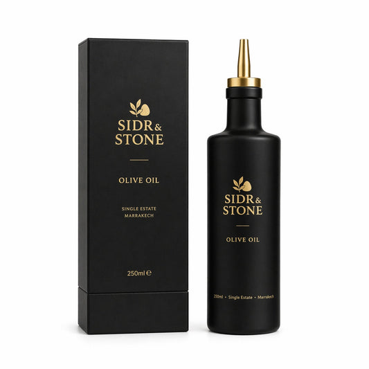 Sidr & Stone cold-pressed organic olive oil, single-estate Marrakech 250ml, available to pre-order